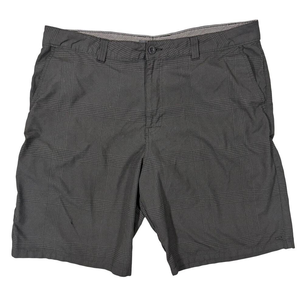 O’Neill Mens Size 40 Gray Plaid Hybrid Shorts Casual Golf Flat Front